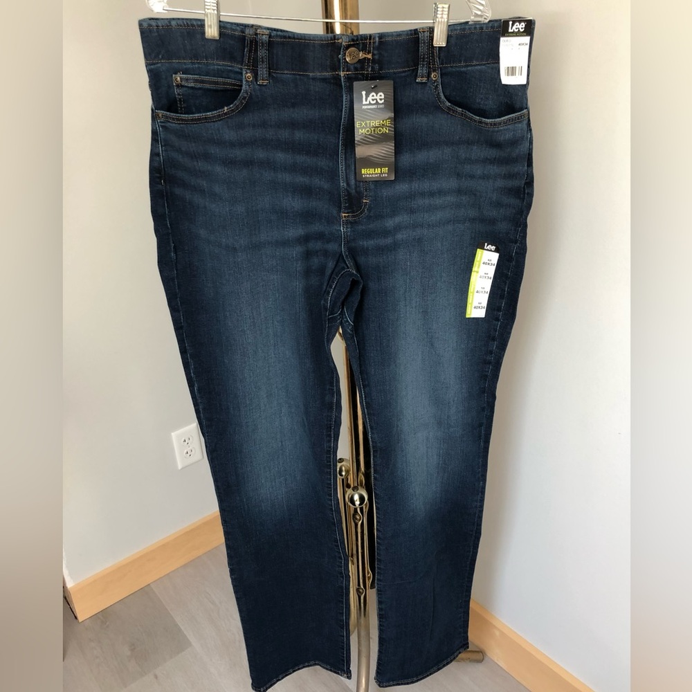 Lee Mens Extreme Motion Regular Fit Straight Leg Jeans Size 40x34